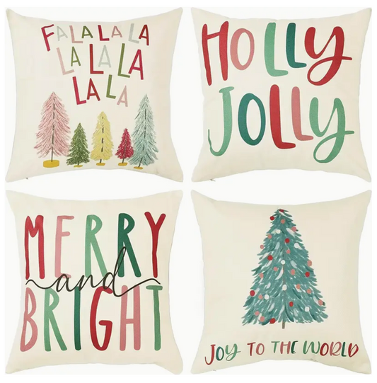 Christmas Pillow Cover - Colorful Retro