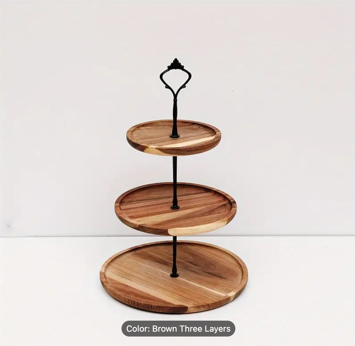 3 tier Acacia Cupcake Stand