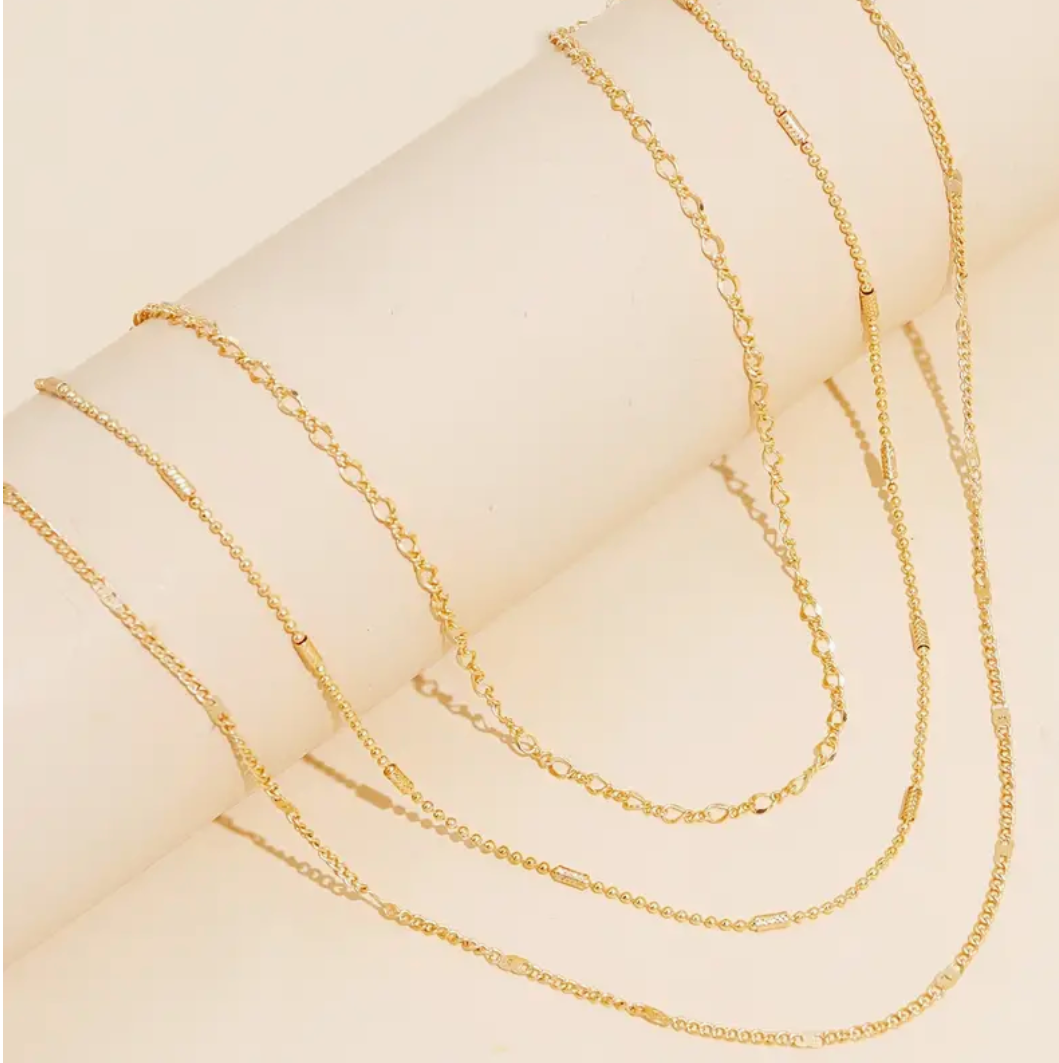 Minimalist three strand necklace