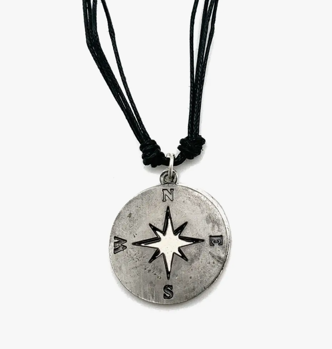 Pewter Compass Necklace