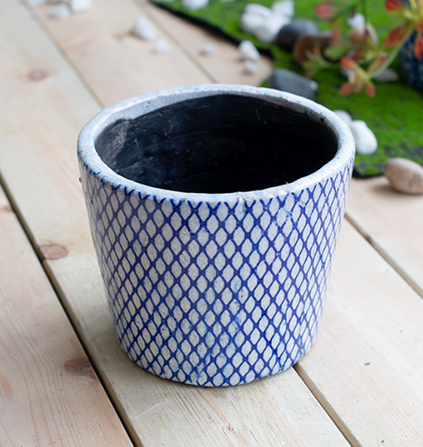 Blue & White Terracotta Pots