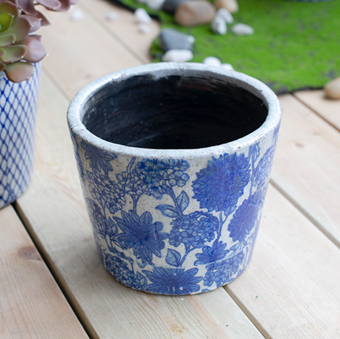 Blue & White Terracotta Pots