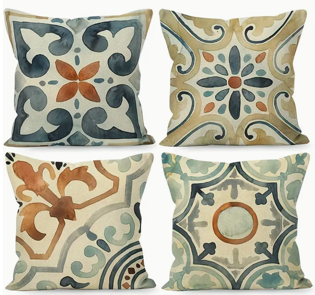 Water Color Mandala Pillow Cover