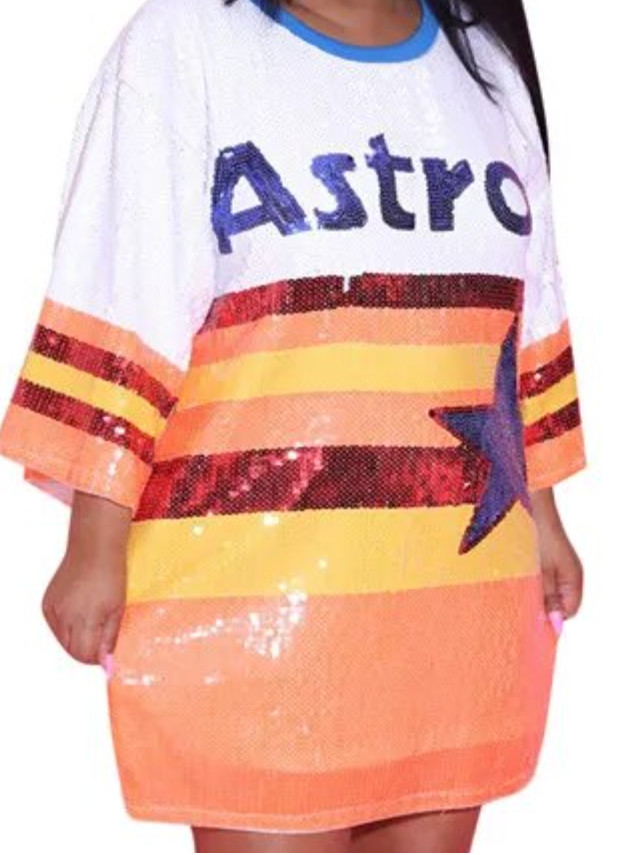 astros t shirt dress Pro Standard Houston Astros Oversized City Tour T-Shirt Dress