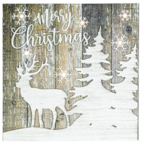 White Deer Christmas Sign