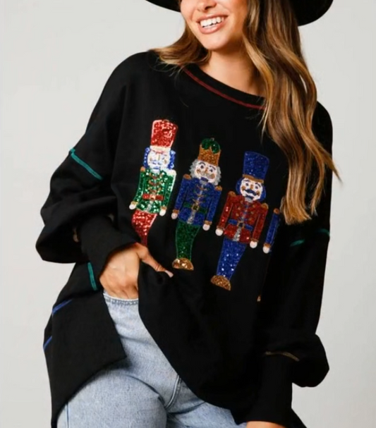 Sequined Nutcracker Sweatshirt