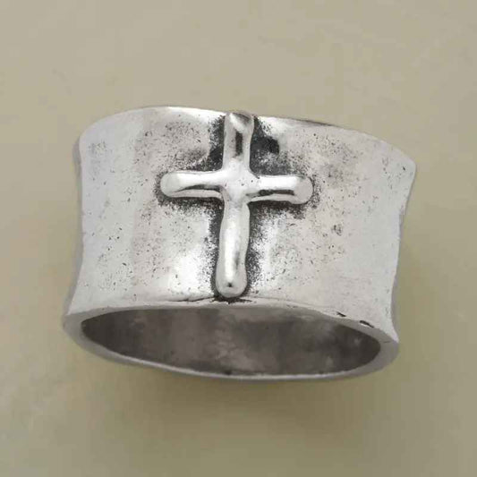 Vintage Silver Cross Ring